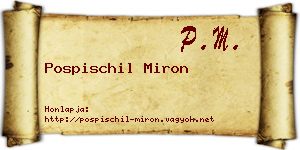 Pospischil Miron névjegykártya